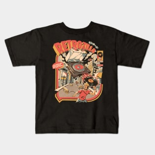 Retro Soundzilla Black - A Monstrous Vinyl Record Player Kids T-Shirt